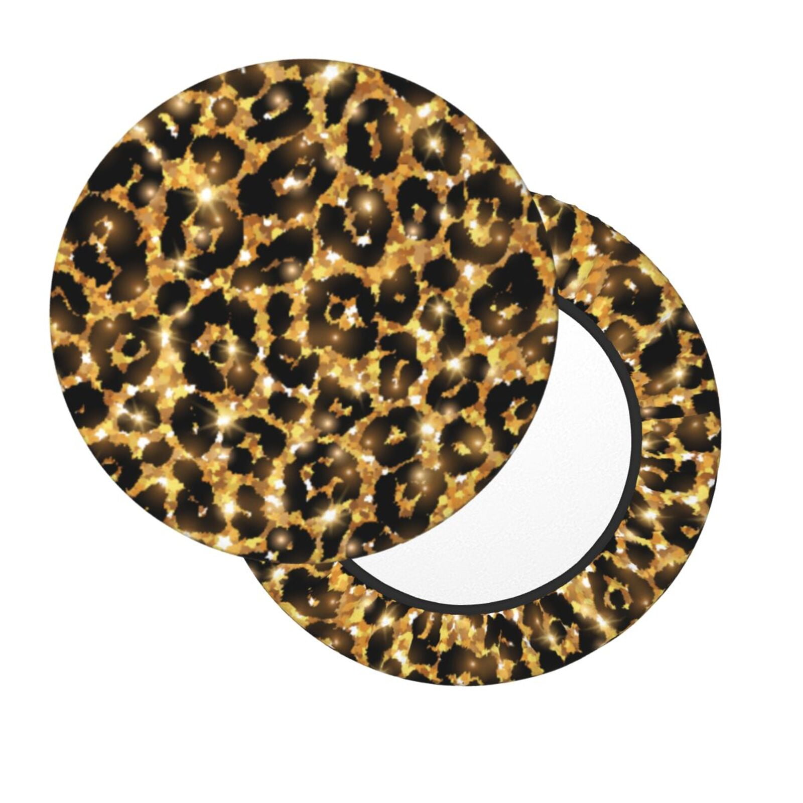Lsque Gold Glitter Leopard Round Bar chair cushion covers Velvet Fabric ...