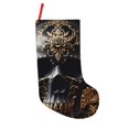 thumbnail image 1 of Lsque Gold Pattern Black Skull Pattern 18 Inch Christmas Stockings, Festive Holiday Stocking for Christmas Decorations Holiday Decor, 1 of 7