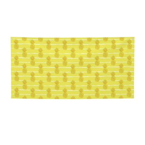 Lsque Gold Pineapple Pattern Party Banner, Festive Banner , Holiday Celebrations and Events for Carnival Birthday Party Festival Decorations-Small