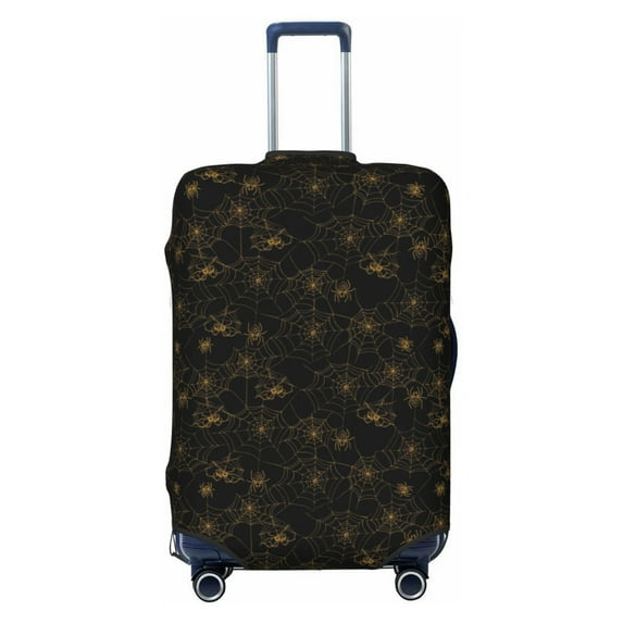 Lsque Gold Spiders And Cobwebs Printed Luggage Cover, Travel Luggage Protector,Scratch and Dirt Resistant, Fits 18-32 Inch Luggage - Medium