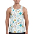 thumbnail image 1 of Lsque Gold Stars Blue Dots Pattern Pattern Mens Tank Tops Muscle Athletic Quick Dry Sleeveless Workout Fitness T Shirts Beach Tank Top, Loose-fit Sleeveless Shirt for Men-4X-Large, 1 of 7