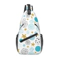 thumbnail image 1 of Lsque Gold Stars Blue Dots Pattern Pattern Cross Chest Bag Diagonally – Premium Durable Front Chest Sling with Adjustable Padded Strap, High-Capacity Storage, 1 of 8