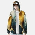 thumbnail image 1 of Lsque Golden Blue Leaf Design UPF 50+ Lightweight Sun Protection Men's Women's Long Sleeve Shirt, Hoodie Performance -Medium, 1 of 9