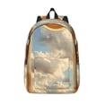 thumbnail image 1 of Lsque Golden Drapes Pillars Clouds Pattern Canvas Daypack, Durable Backpack, High-quality Versatile Backpack,Vintage Compact Backpack-Small, 1 of 6