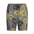 thumbnail image 1 of Lsque Golden Glitter Butterflies Mens Sleep Pajama Shorts,Short Pajama Pants, Cotton Ultra-Soft Knit-Small, 1 of 9