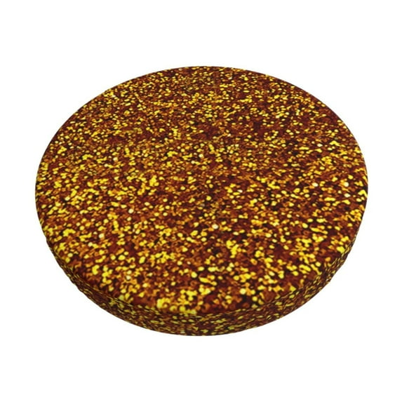 Lsque Golden Glitter Pattern Round Bar chair cushion covers Velvet Fabric Premium Comfort Protects from Scratches and Stains for 14-17 Inch Chair-14 inch
