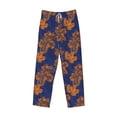 thumbnail image 1 of Lsque Golden Maple on Navy Blue Print Men's Pajama Pants, Lounge Pant - Comfortable Home Wear,Elastic Waistband, Stylish Design-Small, 1 of 9