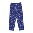 thumbnail image 1 of Lsque Golden Snowflakes Royal Blue Print Women's Pajama Pants, Lounge Pant - Comfortable Home Wear,Elastic Waistband, Stylish Design-X-Large, 1 of 9