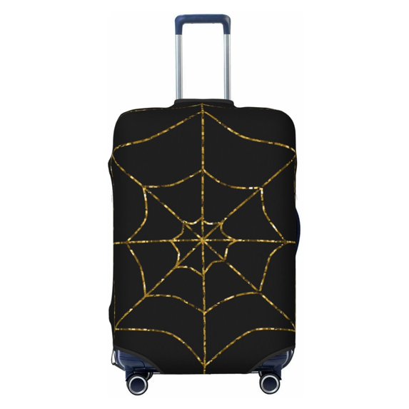 Lsque Golden Spider Web Printed Luggage Cover, Travel Luggage Protector,Scratch and Dirt Resistant, Fits 18-32 Inch Luggage - Large