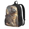 thumbnail image 1 of Lsque Golden White Tiger Pattern Adult Backpack – Durable & Lightweight PU Canvas Storage Bag , 15” Laptop Compartment, and Multiple Pockets, 1 of 6
