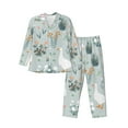 thumbnail image 1 of Lsque Goose and Doodle Flowers Pattern Long Sleeve Pajama Set for Men - Soft 2-Piece Sleepwear and Loungewear Set with Pockets, Comfy Nightwear-XX-Large, 1 of 7