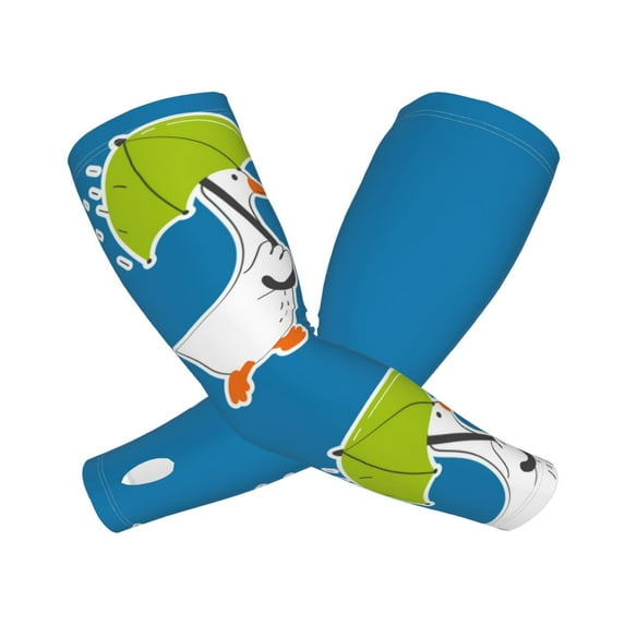 Lsque Goose Holding an Umbrella Cooling Arm Sleeves for Men & Women -Compression Sleeves to Cover Arms for Working,Sun Sleeves for UV Protection,Breathable, Moisture-Wicking