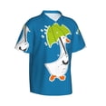 thumbnail image 1 of Lsque Goose Holding an Umbrella pattern Hawaiian Shirt for Men, Unisex Summer Beach Casual Short Sleeve Button Down Shirts-Large, 1 of 9