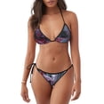 thumbnail image 1 of Lsque Gothic Red Skull Cemetery Pattern Women Two Piece Swimsuit Sexy Swimwear Halter String Triangle Bikini Sets, 1 of 6