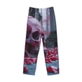 thumbnail image 1 of Lsque Gothic Red Skull Cemetery Print Men's Pajama Pants, Lounge Pant - Comfortable Home Wear,Elastic Waistband, Stylish Design-X-Large, 1 of 9