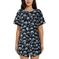 thumbnail image 1 of Lsque Gothic Skull Women's Short-Sleeved Pajama Set - 2 Piece Soft and Lightweight Sleepwear Set-Small, 1 of 9