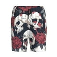 thumbnail image 1 of Lsque Gothic Skulls And Roses Mens Sleep Pajama Shorts,Short Pajama Pants, Cotton Ultra-Soft Knit-X-Large, 1 of 9