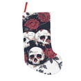 thumbnail image 1 of Lsque Gothic Skulls And Roses Pattern 18 Inch Christmas Stockings, Festive Holiday Stocking for Christmas Decorations Holiday Decor, 1 of 8