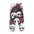 thumbnail image 1 of Lsque Gothic Skulls And Roses Print Women's Pajama Pants, Lounge Pant - Comfortable Home Wear,Elastic Waistband, Stylish Design-X-Large, 1 of 9