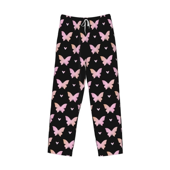 Lsque Gradient Butterfly Print Men's Pajama Pants, Lounge Pant - Comfortable Home Wear,Elastic Waistband, Stylish Design-Large