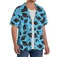 thumbnail image 1 of Lsque Graduation Hats2 print Men's Cuban Collar Short Sleeve Shirt Summer Beachwear Casual Button Down Fashionable Vacation Leisure Shirt-XX-Large, 1 of 7