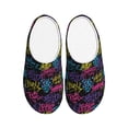 thumbnail image 1 of Lsque Graffiti Art Pattern Womens Comfort Cotton on Scuff With Memory Foam and Anti-skid Sole Slipper-35/36, 1 of 7