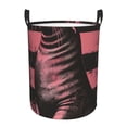 thumbnail image 1 of Lsque Graphic Seal On Stripes Pattern Laundry Hamper Basket, Tall Woven Rope Hamper Basket for Clothes, Lightweight Storage Basket, Collapsible Waterproof-Small, 1 of 6