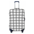 thumbnail image 1 of Lsque Gray Checkboard Printed Luggage Cover, Travel Luggage Protector,Scratch and Dirt Resistant, Fits 18-32 Inch Luggage - Small, 1 of 9