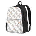 thumbnail image 1 of Lsque Gray Rabbit Pattern Adult Backpack – Durable & Lightweight PU Canvas Storage Bag , 15” Laptop Compartment, and Multiple Pockets, 1 of 4
