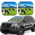 thumbnail image 1 of Lsque Grazing Cows Mountain View 2 PCS Windshield Sun Shade | CarFoldable Window Covers | Car Accessories Reflect UV for Universal Cars SUV Truck | Medium, 1 of 7
