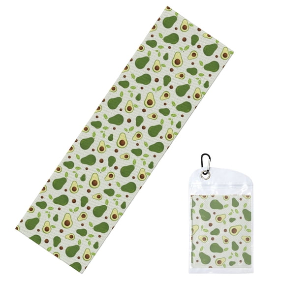 Lsque Green Avocado Printed Cooling Towel (40"x 12"), Ice Towel, Microfiber, Soft Breathable Chilly Towel for Yoga, Sport, Gym, Workout, Fitness, Running