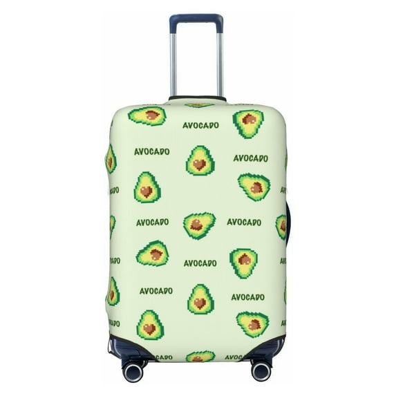 Lsque Green Avocado Printed Luggage Cover, Travel Luggage Protector,Scratch and Dirt Resistant, Fits 18-32 Inch Luggage - Small