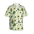 thumbnail image 1 of Lsque Green Avocado pattern Hawaiian Shirt for Men, Unisex Summer Beach Casual Short Sleeve Button Down Shirts-Medium, 1 of 9