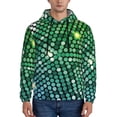 thumbnail image 1 of Lsque Green Disco Lights Pattern Casual Men's Hoodie,Hooded Sweatshirt with Kangaroo Pocket,Pullover Hoodie-X-Large, 1 of 7