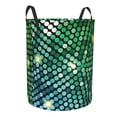 thumbnail image 1 of Lsque Green Disco Lights pattern Laundry Hamper Basket, Tall Woven Rope Hamper Basket for Clothes, Lightweight Storage Basket, Collapsible Waterproof-, 1 of 8