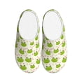 thumbnail image 1 of Lsque Green Frog Pattern Womens Comfort Cotton on Scuff With Memory Foam and Anti-skid Sole Slipper-35/36, 1 of 7