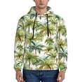 thumbnail image 1 of Lsque Green Hawaii Palms Pattern Casual Men's Hoodie,Hooded Sweatshirt with Kangaroo Pocket,Pullover Hoodie-Large, 1 of 7