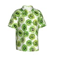 thumbnail image 1 of Lsque Green Kiwi pattern Hawaiian Shirt for Men, Unisex Summer Beach Casual Short Sleeve Button Down Shirts-Small, 1 of 9