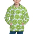thumbnail image 1 of Lsque Green Lemon Slices Patten Youth Hoodie Sweatshirt Pullover with Kangaroo Pocket Boys and Girls Hoodie Warm Hoodie for Kids-X-Large, 1 of 6