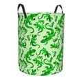 thumbnail image 1 of Lsque Green Lizard pattern Laundry Hamper Basket, Tall Woven Rope Hamper Basket for Clothes, Lightweight Storage Basket, Collapsible Waterproof-Medium, 1 of 8