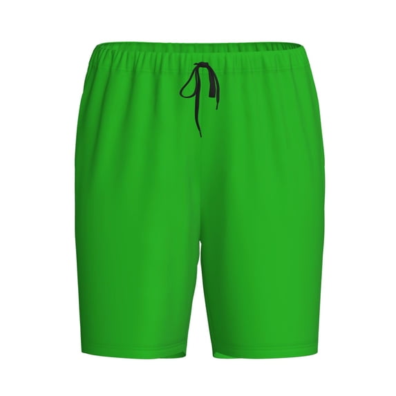 Lsque Green Mens Sleep Pajama Shorts,Short Pajama Pants, Cotton Ultra-Soft Knit-Medium