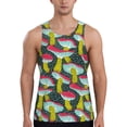 thumbnail image 1 of Lsque Green Mushroom Pattern Mens Tank Tops Muscle Athletic Quick Dry Sleeveless Workout Fitness T Shirts Beach Tank Top, Loose-fit Sleeveless Shirt for Men-XX-Large, 1 of 7