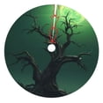 thumbnail image 1 of Lsque Green Night Sky Moon Branches Print Christmas Tree Skirt, Tree Skirt with Ties or Velcro, Perfect for Holiday Decorations, Halloween, and New Year-30", 1 of 7