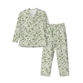 thumbnail image 1 of Lsque Green Rabbit Pattern Long Sleeve Pajama Set for Men - Soft 2-Piece Sleepwear and Loungewear Set with Pockets, Comfy Nightwear-X-Large, 1 of 7