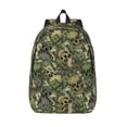 thumbnail image 1 of Lsque Green Skulls Pattern Canvas Daypack, Durable Backpack, High-quality Versatile Backpack,Vintage Compact Backpack-Medium, 1 of 6
