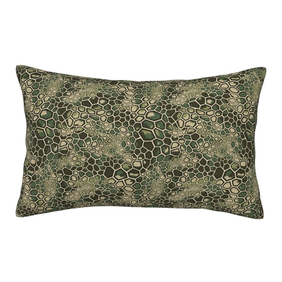 Lsque Green Snake Skin Pattern Pillow Case – Soft & Cozy Throw Pillow Cover, Hypoallergenic Cushion Case for Sleeping Women with Envelope Closure-14"x20"