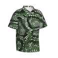 thumbnail image 1 of Lsque Green Snakeskin pattern Hawaiian Shirt for Men, Unisex Summer Beach Casual Short Sleeve Button Down Shirts-Large, 1 of 9