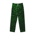 thumbnail image 1 of Lsque Green Sparkling Print Men's Pajama Pants, Lounge Pant - Comfortable Home Wear,Elastic Waistband, Stylish Design-Large, 1 of 9