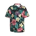 thumbnail image 1 of Lsque Green Tropical Leaves pattern Hawaiian Shirt for Men, Unisex Summer Beach Casual Short Sleeve Button Down Shirts-Small, 1 of 9