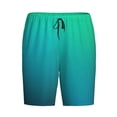 thumbnail image 1 of Lsque Green Turquoise Teal Mens Sleep Pajama Shorts,Short Pajama Pants, Cotton Ultra-Soft Knit-Medium, 1 of 9